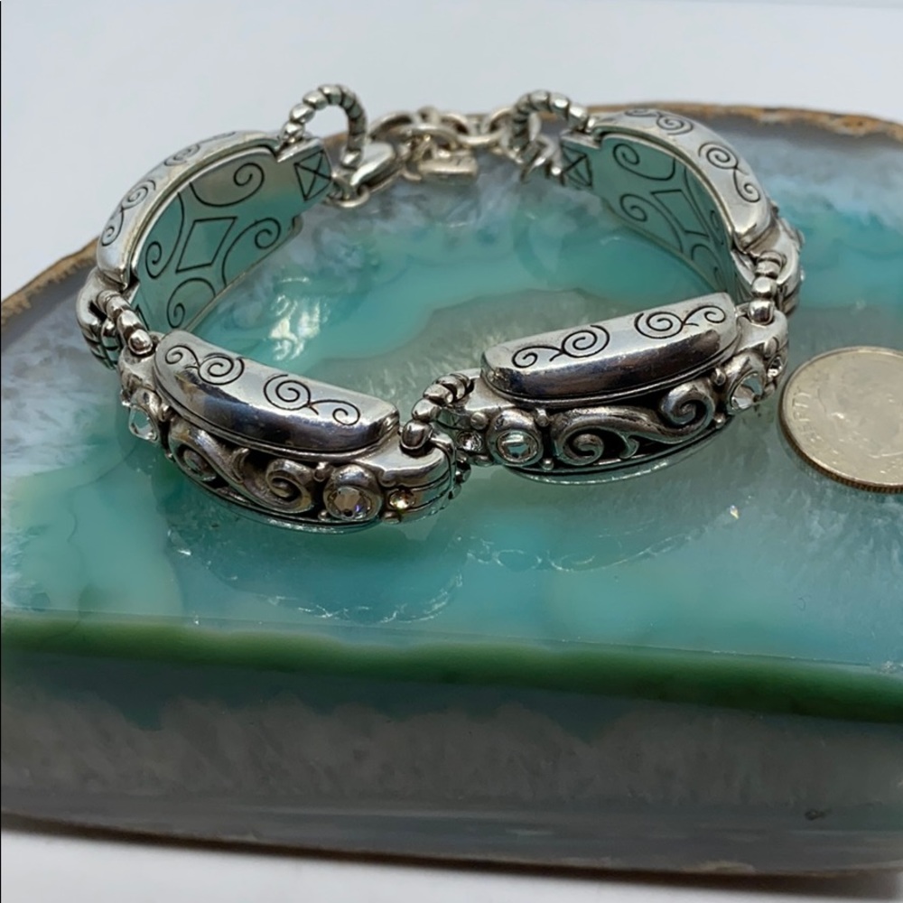 Brighton Scroll Crystal Link Bracelet